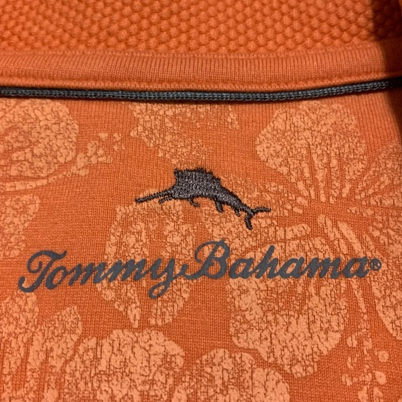 TOMMY BAHAMA 🔹 Men's 1/4 Zip Orange Long Sleeve Pullover Cotton Tee - Size S/P - Picture 13 of 14